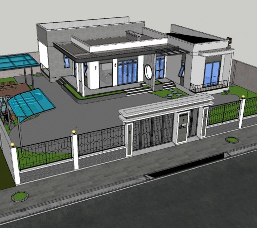 Thiết kế mẫu nhà cấp 4 mái bằng tân thời đẹp nhà của Nhi  525m2