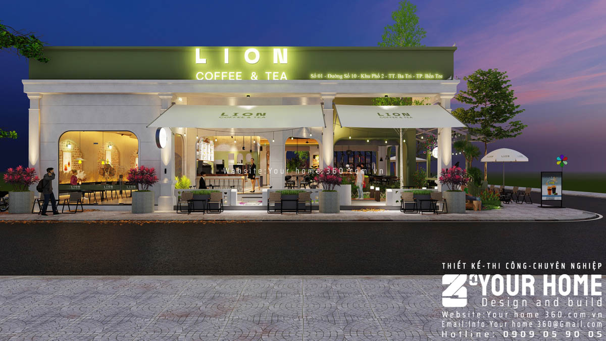 thiet ke quan cafe lion coffee dep tai ben tre